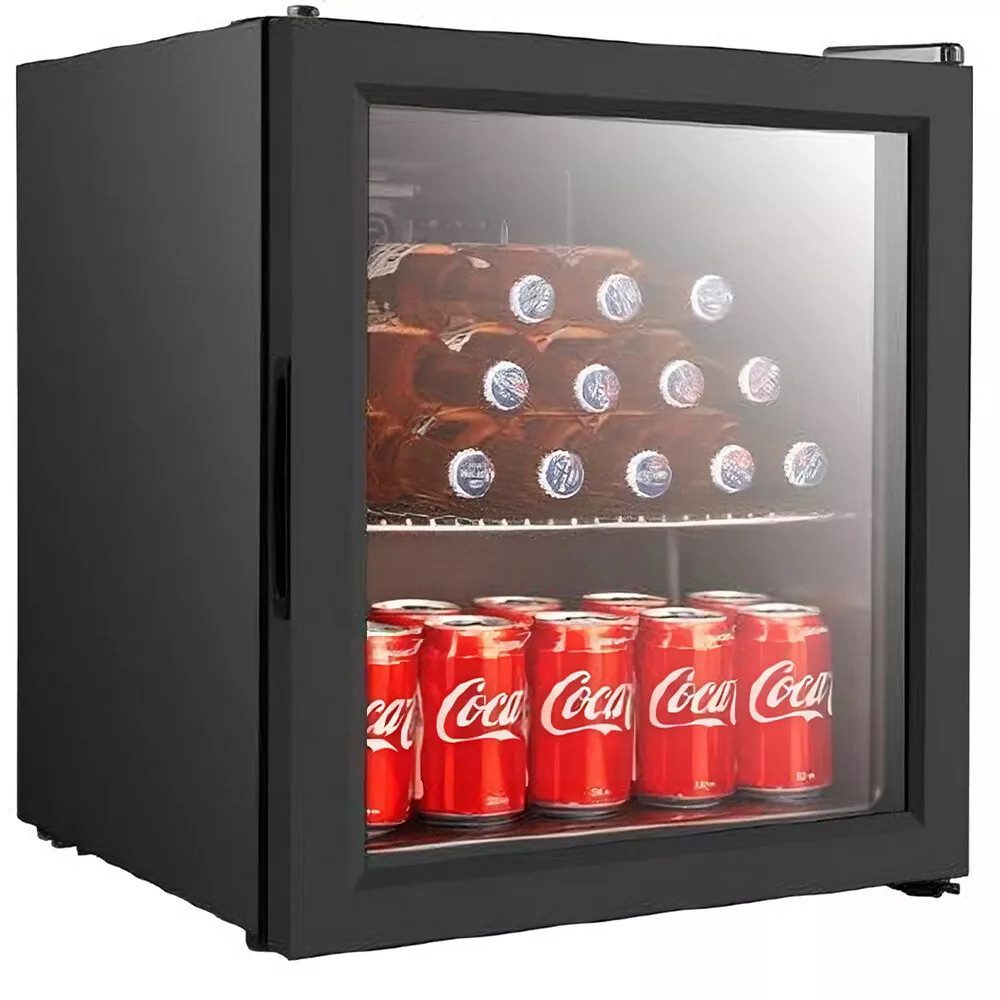 Geratek Getränkekühlschrank Horta mit Glastür GK210B, 50 cm hoch, 44.5 cm breit, mit Beleuchtung / Thermostat / 49 Liter